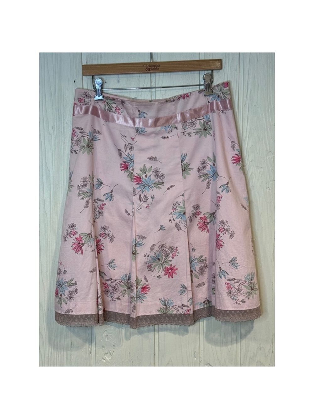 Janeville Floral Pleated Skirt Pink Size 12